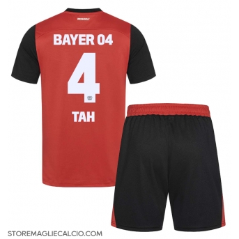Bayer Leverkusen Jonathan Tah #4 Maglia Gara Casa Repliche 2024-25 Bambino Maniche Corte